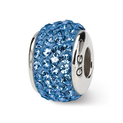 Black Bow Jewelry Sterling Silver with Blue Crystals Sept Birthstone Bead Charm