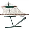 Sunnydaze Cotton Rope Freestanding Hammock with Spreader Bar with Portable Steel Stand and Pad and Pillow Set - 12' Stand - 4 of 4