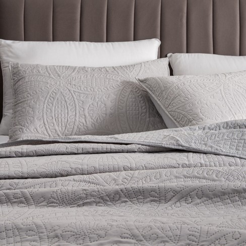 Light Grey Velvet Full/queen Quilt Set - Levtex Home : Target