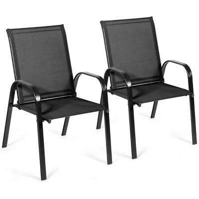 Tangkula 2-Piece Patio Chairs Camping Garden Chairs with Armrest &Backrest