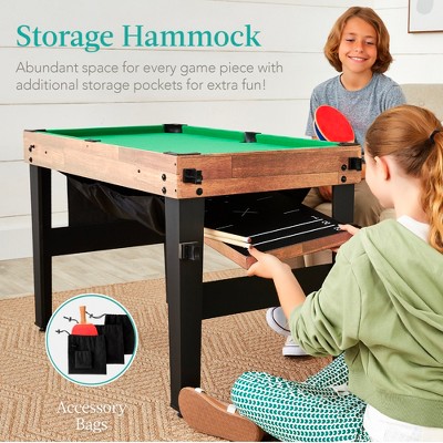 Natural 13-in-1 Combo Game Table with Foosball and Ping Pong