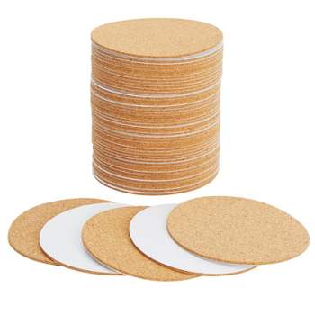Juvale 50 Pack Self-Adhesive Cork Coaster Backing Sheets - Round 1/8" Circles for DIY Crafts (3.5 in Diameter)