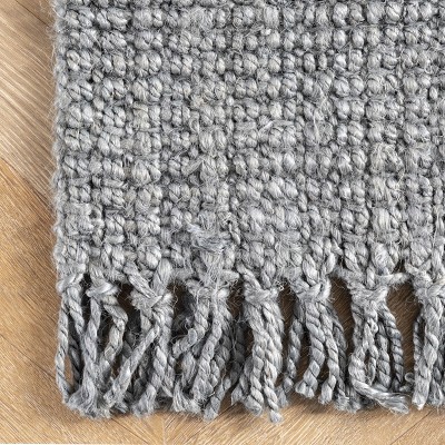 Handmade Braided Jute 4' x 6' Reversible Area Rug in Gray