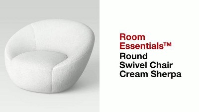 Round Swivel Dorm Chair Cream Faux Shearling Room Essentials Target