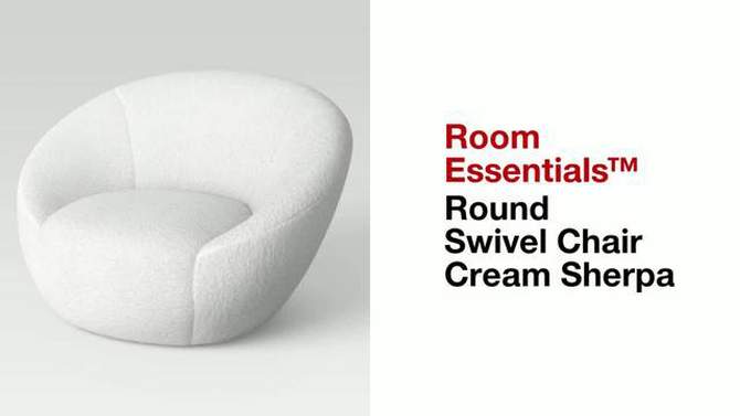 Round Swivel Chair Cream Faux Shearling - Room Essentials&#8482;, 2 of 11, play video