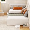 Twin daybed with headboard, Corner Bed Frame with Bed Rails, Velvet Upholstered Sofa Bed with Guardrail for Bedroom, Guest Room - 2 of 4