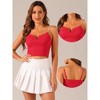 Allegra K Women's Sparkly Glitter Rhinestones Spaghetti Straps Cut Out Cocktail Party Cropped Camisole - 2 of 4