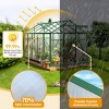 SEVOBAL Greenhouse Quick Setup for Outdoors with Roof Vent Walk in Green Houses Opendoor for Outside Outdoor Garden Backyard, Green, 135"*68"*13.5" - 4 of 4