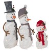 Northlight Lighted Snowman Family Outdoor Christmas Decoration - 39.5" - Warm White - Set of 3 - 4 of 4
