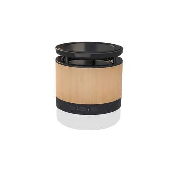 ZTECH Wooden Bamboo Portable Mini Wireless Charger with LED Light, Black