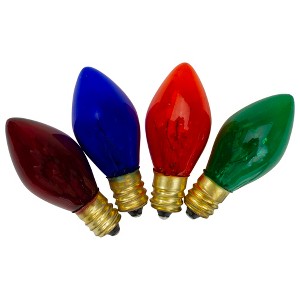 Northlight Pack of 4 Multi-Colored C7 Transparent Christmas Replacement Bulbs - 1 of 3