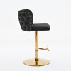 A&A Furniture,Swivel Barstools Adjusatble Seat Height With Gold-plating Base, Classic Velvet Upholstered Bar Stools ， Set of 2 - 3 of 4