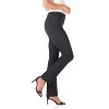 Rekucci Women’s 5 Pocket Straight Leg Pants with Stretch Waistband – Slim Fit Business Casual Trousers - DK Charcoal, 16 - 2 of 4