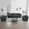 3 Piece Chenille Sofa Set with Round Arms, Modern Style, Flexible Combination, and Superior Comfort for Living Room - 2 of 4