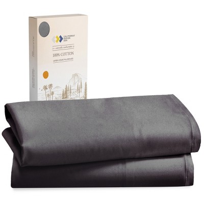 100% Cotton Pillow Cases Set of 2 Soft & Cooling Sateen Weave by California Design Den
