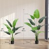 Artificial Bird of Paradise Plant, 4 Ft Faux Banana Tree In Pot with 8 Adjustable Natural Branches and Realistic Leaf, Tall Fake Palm Tree for Home, - 3 of 4