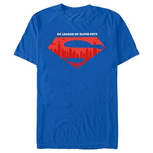 Men's DC League of Super-Pets Skyline Superman Crest T-Shirt - 1 of 4