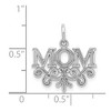 Black Bow Jewelry 14k White Gold Mom with Scroll Design Charm or Pendant, 18mm - 4 of 4