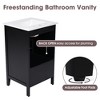 TOBILI 20" Bathroom Vanity with Sink,Bathroom Cabinet with A Door,Door Shelf Storage and Adiustable Foot Pads,A Drawer, Black - 4 of 4