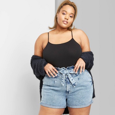 plus size paperbag shorts