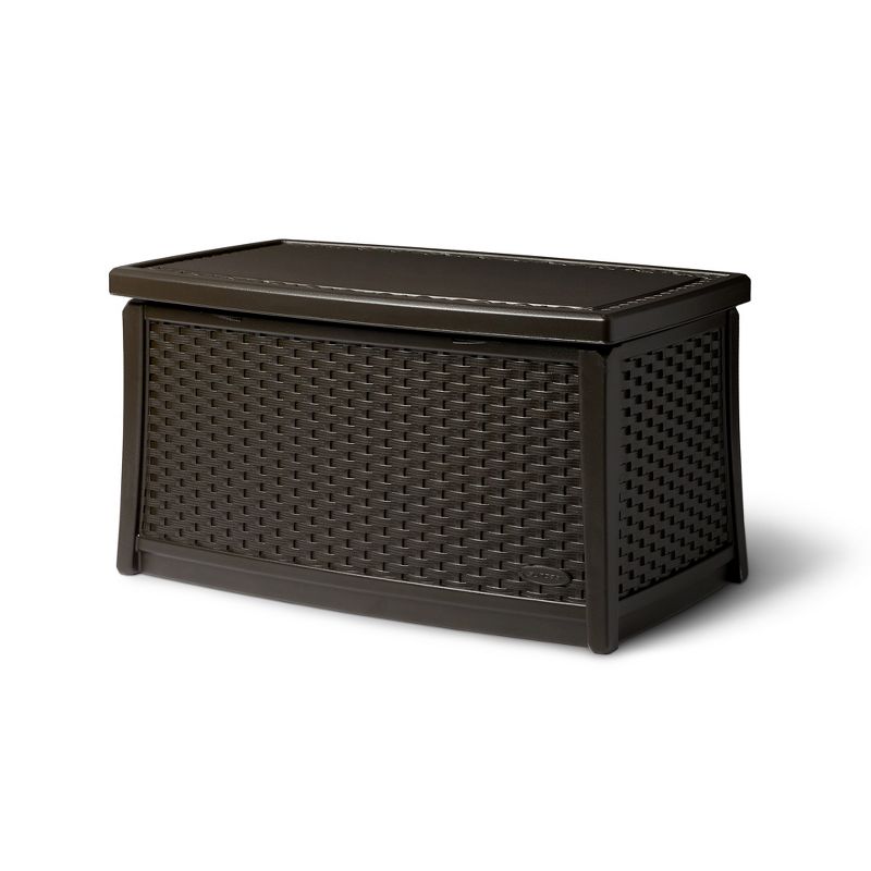Suncast Resin Coffee Table with Storage & Suncast Resin Wicker 33 Gal. Trash Can, 2 of 7