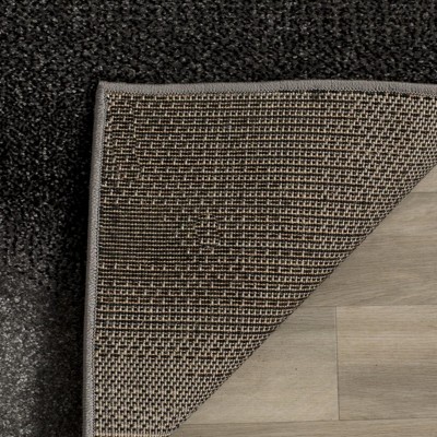 Grey and Dark Grey Geometric Synthetic 4' x 6' Area Rug