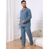 INSPIRE CHIC Men's 2 Pieces Long Sleeve Button Down Pocket Pattern Pajamas Set - 2 of 4