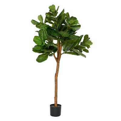 Large Ficus Lyrata Indoor/Outdoor Artificial Plant Green - Pottery Pots