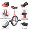 Yescom 16 In Wheel Outdoor Unicycle Adjustable Seat Exercise Bicycle Balance Training for Adults Teenagers Kids, Red - 3 of 4