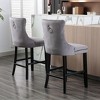 KWPZQEB Bar Stools Set of 2, Upholstered Counter Height Bar Stools, Modern Counter Stools with Wood Legs for Kitchen Island, Dining Room - 3 of 4