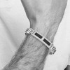 Black Bow Jewelry Men's 10mm Stainless Steel & Carbon Fiber I.D. Bracelet, 8.5 Inch - 4 of 4