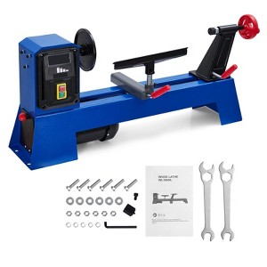Wood Lathe Machine,Benchtop Lathe with Thickened Tool Rest for High Speed Sanding and Polishing of Finished Work - 1 of 4