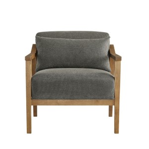 TiramisuBest Wood Arm Accent Chair with Lumbar Pillow,Charcoal grey - 1 of 4