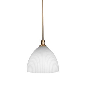 Toltec Lighting Carina 1 - Light Pendant in  New Aged Brass with 14" Opal Frosted Shade - 1 of 1