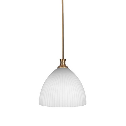 Toltec Lighting Carina 1 - Light Pendant in  New Aged Brass with 14" Opal Frosted Shade - image 1 of 1