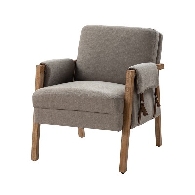Josephine Mid-century Vegan leather Armchair with solid wood frame | HULALA HOME