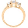 Pompeii3 1ct Three Stone Diamond Engagement Anniversary Ring 14K Yellow Gold - 3 of 4
