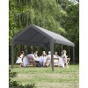 coucheta 13x20FT Portable Garage, Heavy Duty Carport Canopy with Reinforced Frame&Steel Poles&180 g PE Waterproof Canopy, for Boat, and Pickup Truck - 2 of 4