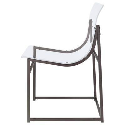 Adino Clear Acrylic and Black Nickel Side Chairs Set of 2