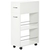 HOMCOM 3- tier Slim Storage Cart, Rolling Narrow Kitchen Cart on Wheels for Small Place, Slide Out Side Utility Cart for Bathroom, Laundry - 4 of 4