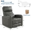 Manual Recliner, Simulated Leather Sofa Rocking Chair with 360° Swivel, Living Room Armchair with Adjustable Backrest and Footstool,  Concealed Pull - 2 of 4