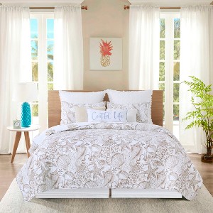 C&F Home Barley Coast Shells Cotton Blend King Bed 3-Piece Quilt Set - 1 of 1
