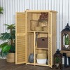 Aghana Digitals Natural Fir Wood Outdoor Storage Cabinet with 4 Shelves, Asphalt Tilted Roof, - 2 of 4