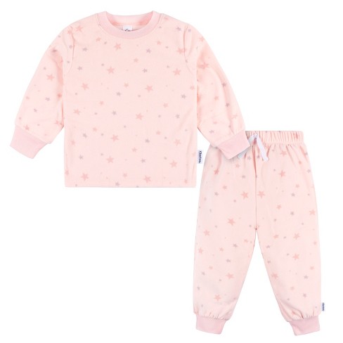Gerber Baby And Toddler Girls Fleece Pajamas 2 piece Pink Stars 12 Months Target