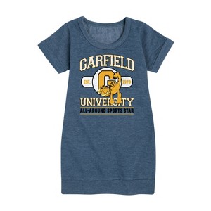 Girls' - Garfield - University Sports Star Graphic Short Sleeve Fleece Dress - 1 of 4