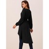Seta T Women's High Low Hem Long Sleeve V Neck Elastic Waist Asymmetrical Irregular Hem Casual Tops Blouse - 4 of 4