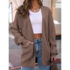 Coolmee Women's Open Front Cardigans Long Sleeve Oversized Soft Knit Outwear with Pocket - 2 of 4