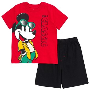 Disney Mickey Mouse T-Shirt and Twill Shorts Outfit Set Infant to Little Kid - 1 of 4