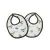 Bacati - Happy Monkeys Gray/Biege Muslin 4 pc set of Bibs & Burp Cloths Set - 3 of 4