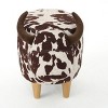 GDFStudio Moria Modern Rubber Wood Velvet Cow Ottoman - 4 of 4